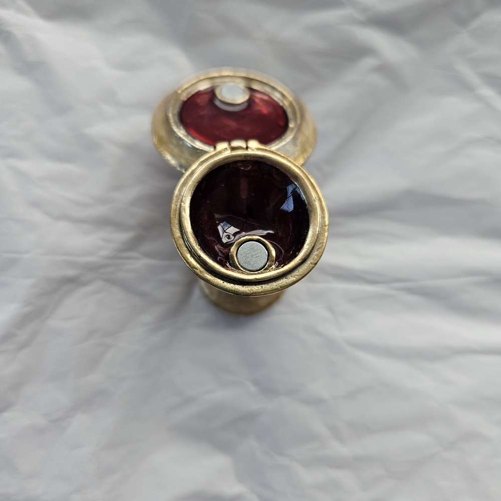 Monet Gold and Red Swirl Cocktail Glass - Picture 4 of 4